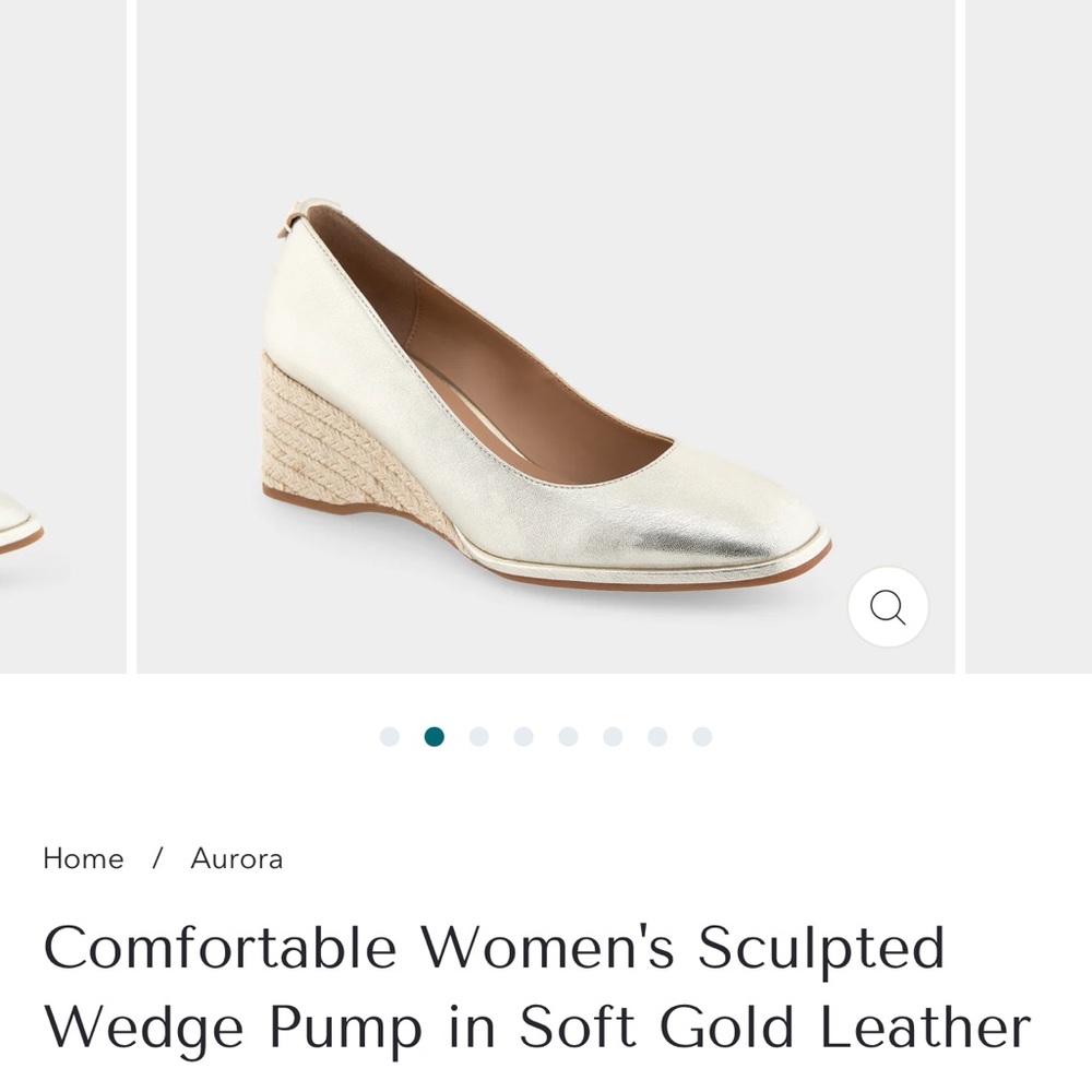 Women's Soft Gold Leather Wedge Pump